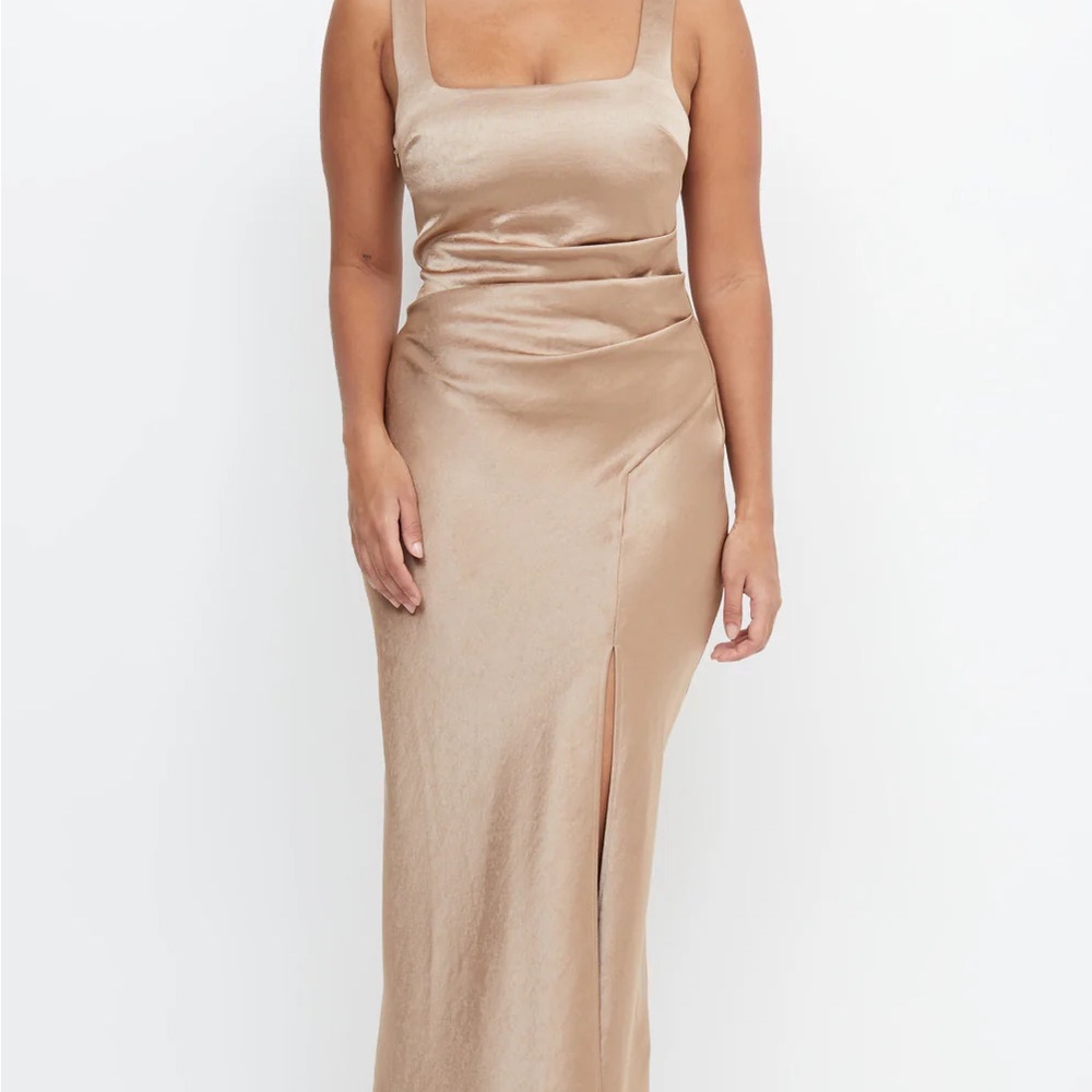 Satin Gold Evening Gown